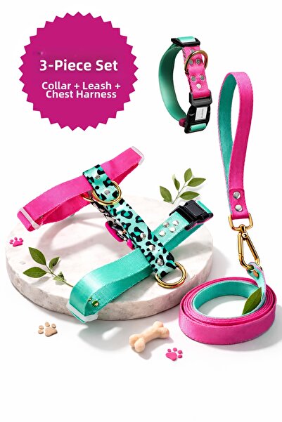 MOOD PAW طقم طوق للصدر والرقبة للكلاب من النوع H قابل للتعديل ومضاد للسحب