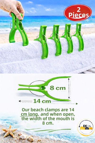 MixmioLife Towel Clip Anti-Wind 14cm XXL Towel Holder Clip Strong Plastic Sun...