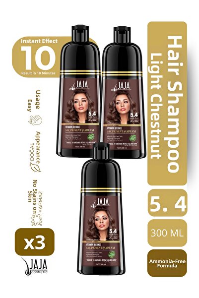Jaja Light Chestnut Hair Pigment Shampoo 5.4 |   300 ml X 3 Pieces & Contains...