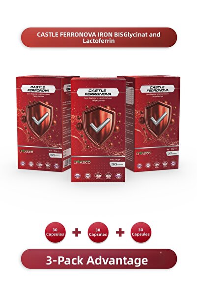 Castle فيرونوفا مكمل غذائي يحتوي على بيسجلسينات الحديد واللاكتوفيرين