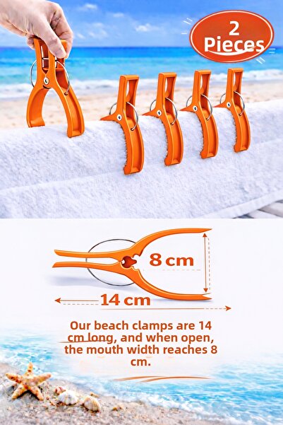 MixmioLife Towel Clip Anti-Wind 14cm XXL Towel Holder Clip Strong Plastic Sun...