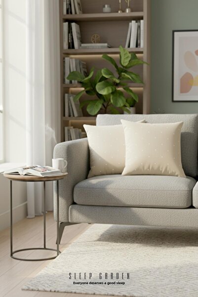 Sleep Garden Erguvan Series Velvet Beige Stone Decorative Throw Pillow 45X45 ...