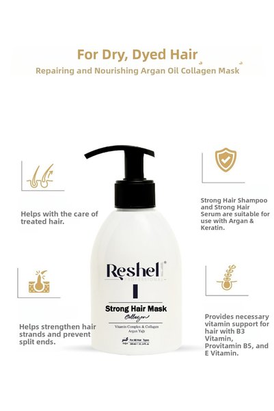 Reshell Repairing and Nourishing Argan Oil Collagen Hair Care Mask for Dry, Damaged, Dyed Hair 300 ml