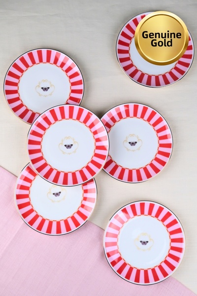 tabakevi Tabak Evi Porcelain Butterfly Collection Gold Gilded Cake Plate Red ...