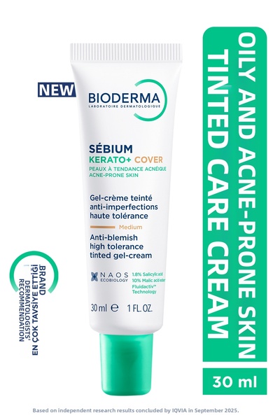 Bioderma سيبيوم كيراتو+ كريم مرطب مضاد لحب الشباب والبقع، يحتوي على AHA وحمض ...