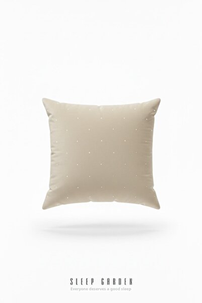 Sleep Garden Erguvan Series Velvet Beige Stone Decorative Throw Pillow 45X45