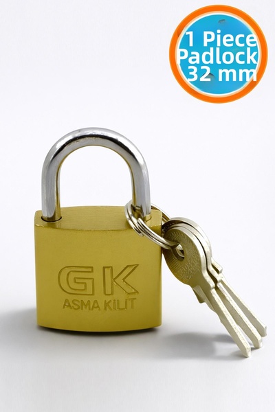 NZB Yellow Padlock 32 mm 3 Key Ring Door Chest Box Lock Tosba Lock