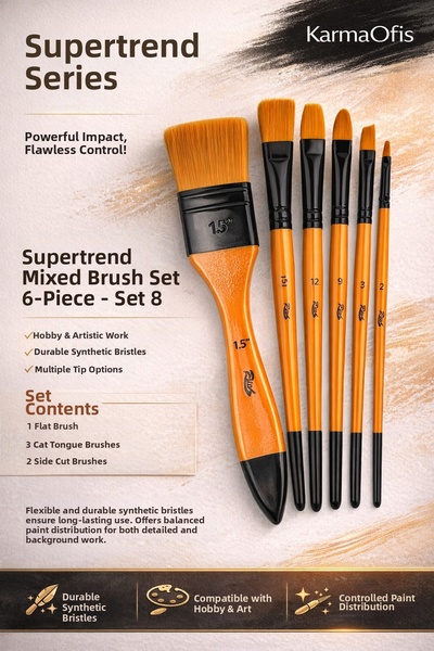 KarmaOfis Supertrend Karma Brush Set 6-Piece – Set 8 |   Professional Paint B...