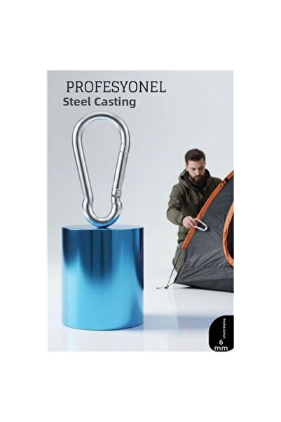 shopwave Steel Side Opening Carabiner - 6mm Secure Lock for Camping, Climbing...