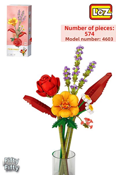Vagonlife Loz Decorative and Collectible Flower Bouquet 574 Piece Flower Mode...