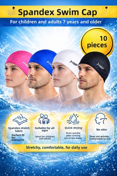 Liggo 10 броя ликра шапки за плуване на едро Шапки за басейн Шапки за море См...