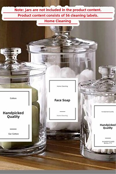 Kt Grup 56 قطعة منظف الحمام - منظف - ملصق العناية الشخصية 7x10 سم