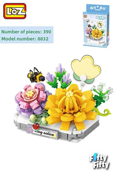 Vagonlife مجموعة بناء لعبة LOZ Micro Block Series Cute Flower 390 قطعة FFLZ-8832