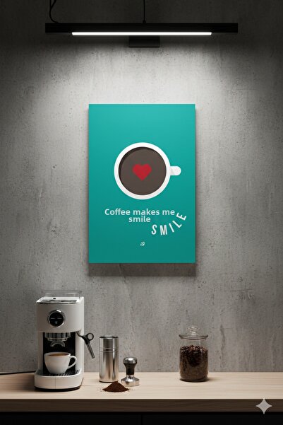 BLT DİZAYN Turquoise Energy Positive Motto Written Decorative Glass Table