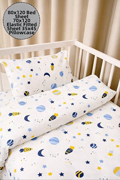 Ozz Baby سرير أطفال بارك بيشر ومان ياند، مزود بسحاب، طقم غطاء لحاف 30% بولي إ...