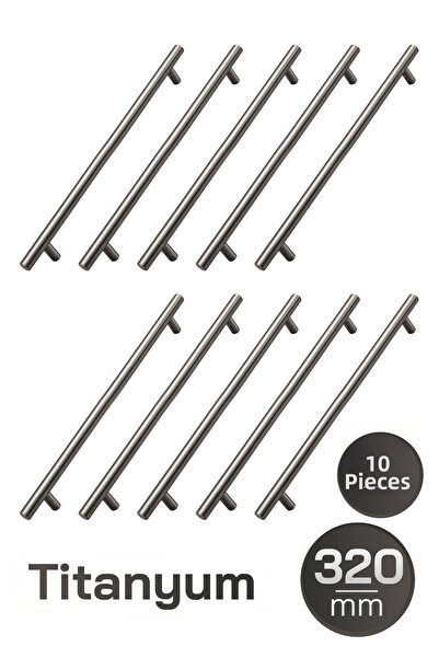 Badem10 (10 Pcs) 320 mm Titanium Color Metal Furniture Kitchen Cupboard Drawe...