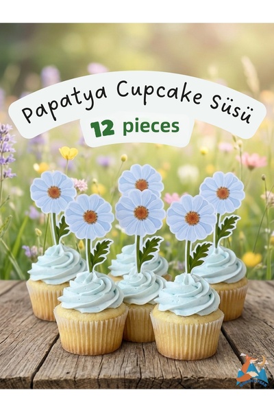 north&peak Daisy Themed Cupcake Decoration and Cake Picks - Birthday and Part...