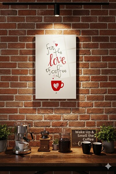 BLT DİZAYN Modern Kitchen Art Heart Detailed Coffee Themed Stylish Painting