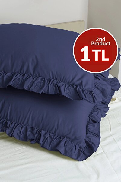 Magnolia غطاء وسادة قطعة واحدة 100% قطن مكشكش 50×70 سم |   مناسب لطقم غطاء ال...