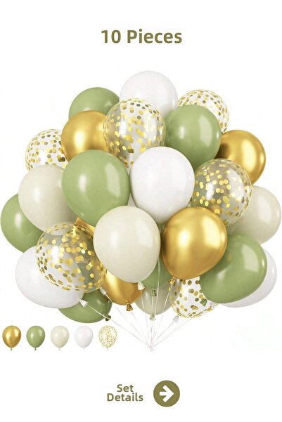 Bunloon Retro Mixed Color Balloon Set 10 Pieces 11 Inch Party Decoration