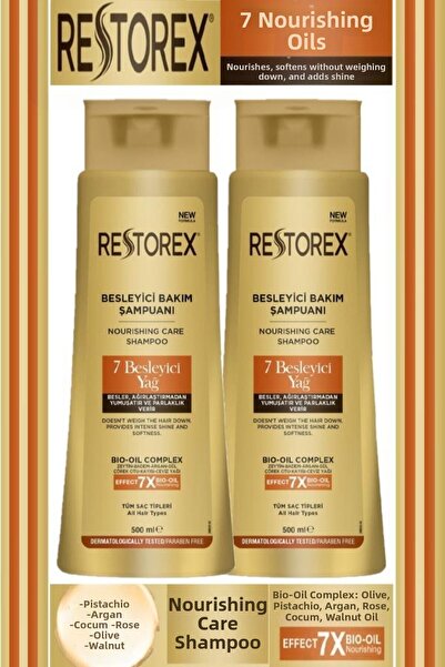 Restorex 500 ml X 2 Pieces 7 Oil Nourishing Care Shampoo