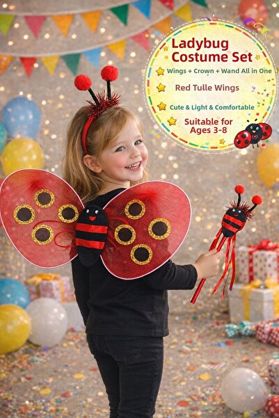 TOYFEST Set costum gărgăriță (Aripă+Coroană+Sceptru) tul Aripi Copii |   Potr...