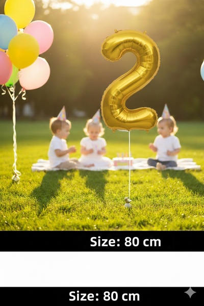 Deniz Party Store بالون فويل 76-80 سم 34 بوصة - رقمين ذهبي