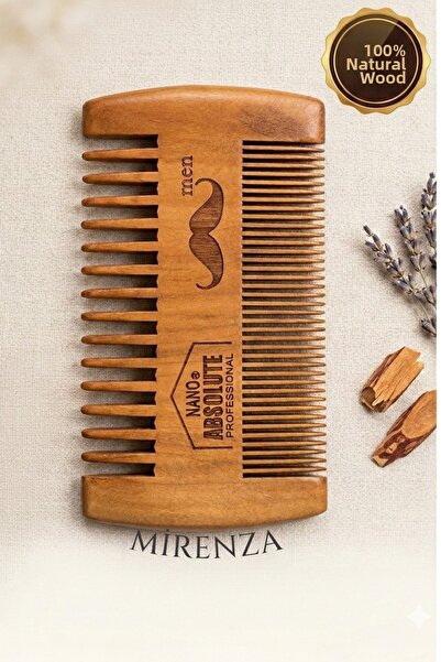 mirenza cosmetic Pieptene pentru barbă din lemn natural de cedru oferă un efe...