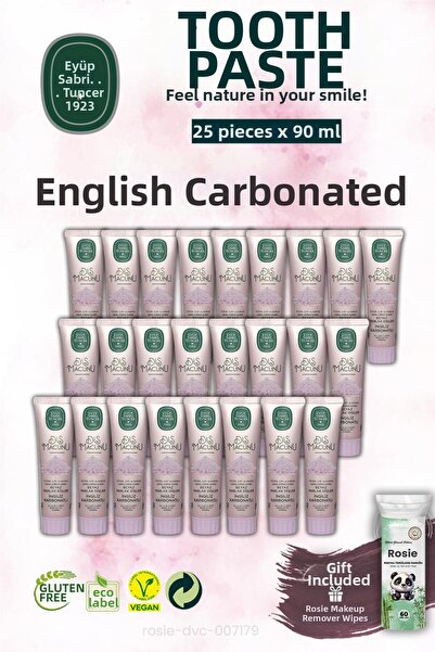 Eyüp Sabri Tuncer 29 قطعة معجون أسنان 90 مل، كربونات بريطانية وروزي