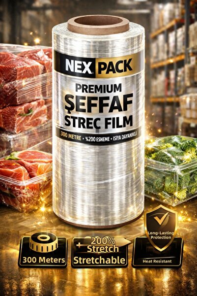 nex pack فيلم تغليف الطعام 30 سم × 300 متر (300 متر صافي) شفاف، ناعم، فائق ال...