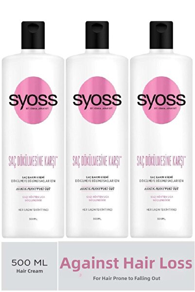 Syoss Hair Conditioner - Strengthens Anti Loss, 500ml X 3 Pieces