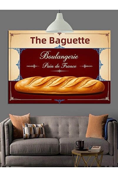 KanvasSepeti Pâine Baguette Pictură în ulei de înaltă calitate texturat Pânză...