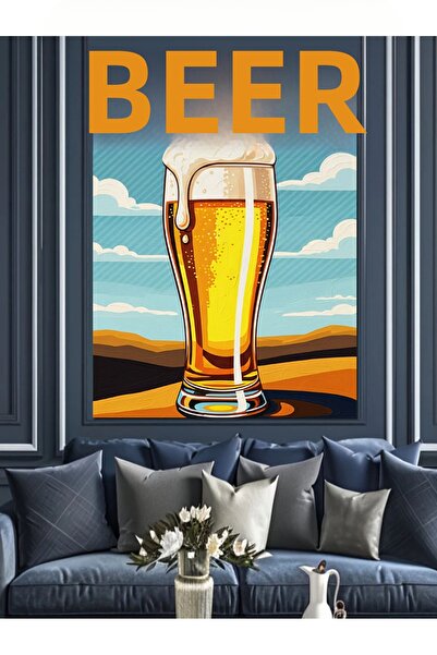 KanvasSepeti Cold Beer Sparkling Vopsea în ulei de înaltă calitate texturat C...