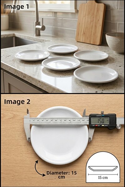 BİODATA Melamine Dessert Plate 15 cm White 12 Pieces |   Cafe & Restaurant Se...