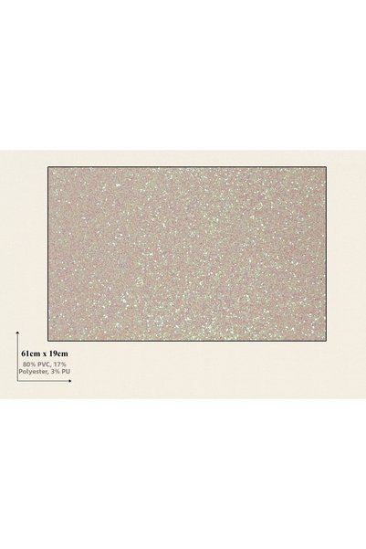 PALS TEKSTİL White Silvery Piece Faux Leather in Sizes Leather *60 cm