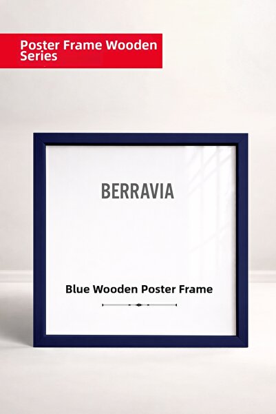 BERRAVIA Blue Wooden Framed Poster Frame, Square Frame, Picture Frame Blue-Thin