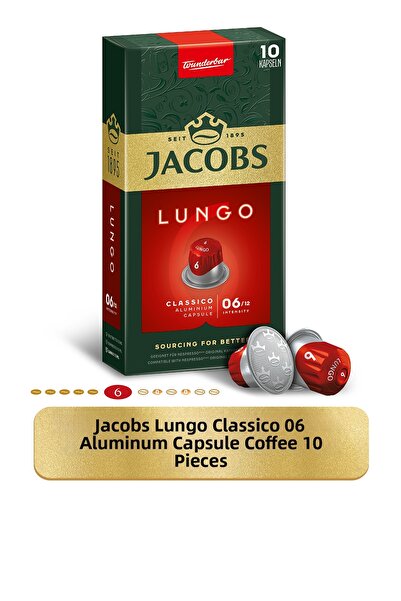 Jacobs كبسولات قهوة لونغو 6 الكلاسيكية المتوافقة مع نسبريسو، مصنوعة من الألوم...
