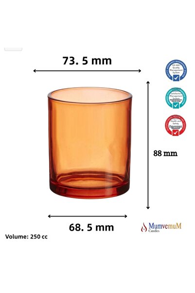 İV BLUE PURPLE 6 Pieces Dark Honey Yellow Glass Cup Candle Holder