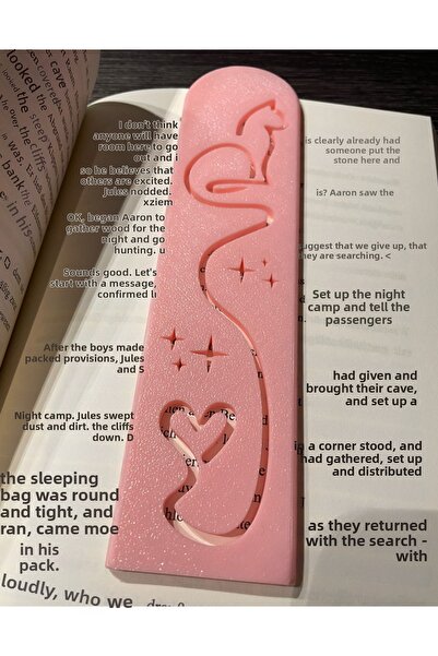 The Plasti Bookmark Heart Cat and Star Patterned Coquette