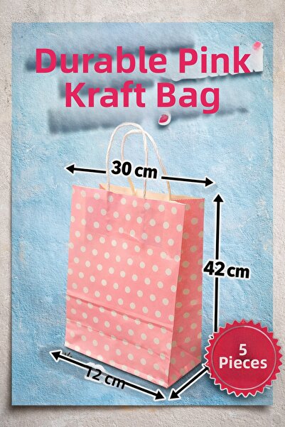 BİLGİ K K كرافت حقيبة وردي، منقّط قطعة، حقيبة هدايا برباط حقيبة مقاس 30×40×12...