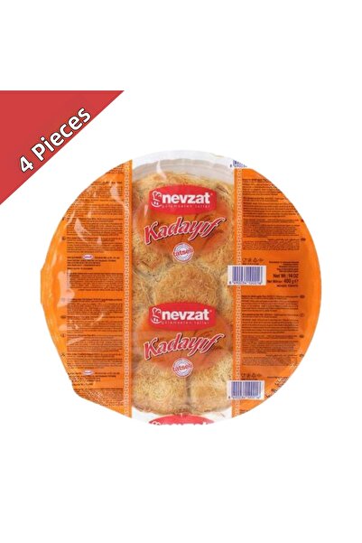 Nevzat Wire Kadayif Tray 400 g X 4 Pieces - Practical Prepared Crispy Wire Ka...