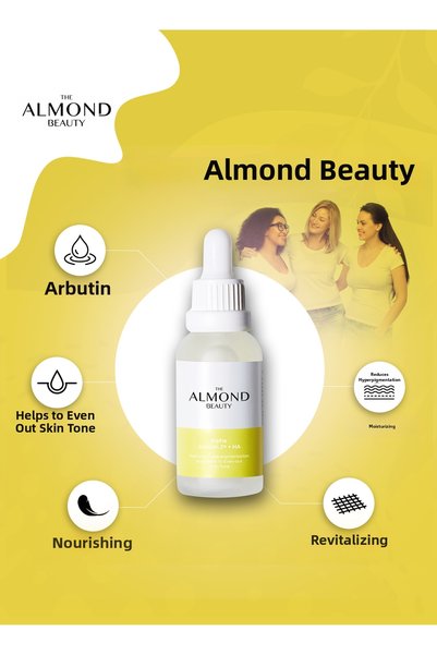 The Almond Beauty Brightening Serum with Alpha Arbutin 2% & Hyaluronic Acid – Dark Spot Corrector & Hydrating Formula