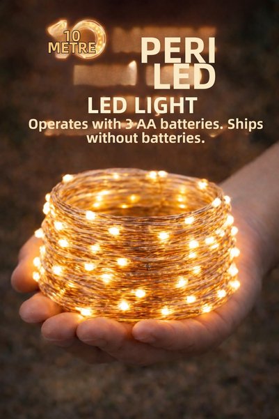 Parti dolabı Lumină LED Peri 10 Metri (GALBEN) Lumină de zi decorativă pentru...