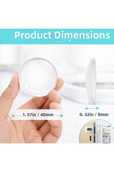 poswicon مجموعة من 6 قطع من سدادات الأبواب المصنوعة من السيليكون الشفاف - مضا...