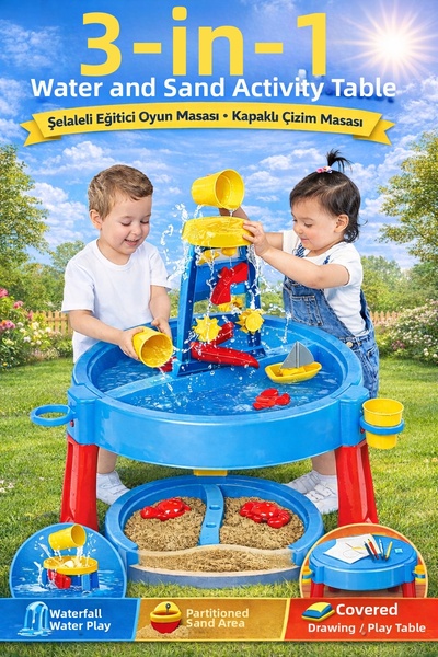 YILDIRIM OYUNCAK طاولة أنشطة ممتعة للمياه والرمل
