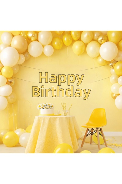 BALON DİYARI Προσαρμοσμένη διακόσμηση για πανό Happy Birthday με μπαλόνια, υψ...