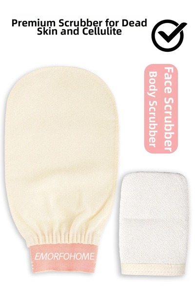 Delvos مجموعة من قطعتين من قفازات تقشير البشرة المصنوعة من الحرير الفاخر للنس...