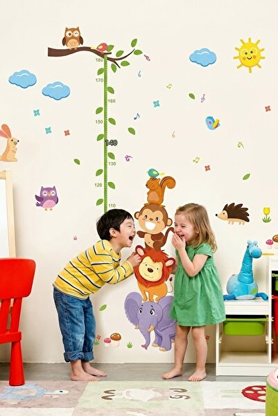 KT Decor جهاز قياس الارتفاع لأصدقاء الحيوانات لتزيين جدران غرفة الأطفال