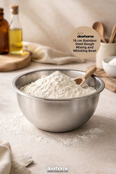 MCA Deerhome وعاء خفق وخلط من الفولاذ المقاوم للصدأ جلد ن بقطر 24 سم - وعاء خ...