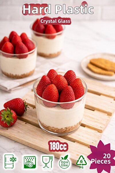 Ezupack Σετ 20 τεμαχίων Στρογγυλό Πλαστικό Διαφανές Μπολ Μίκα χωρίς Καπάκι, Δ...